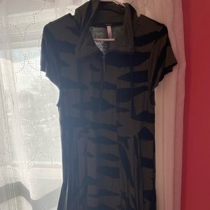 Tiger print green dress